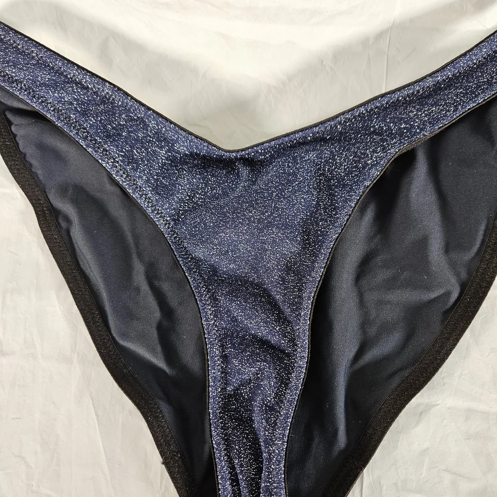 Triangl Swimwear Blue Sparkly Bikini Classic High-Leg